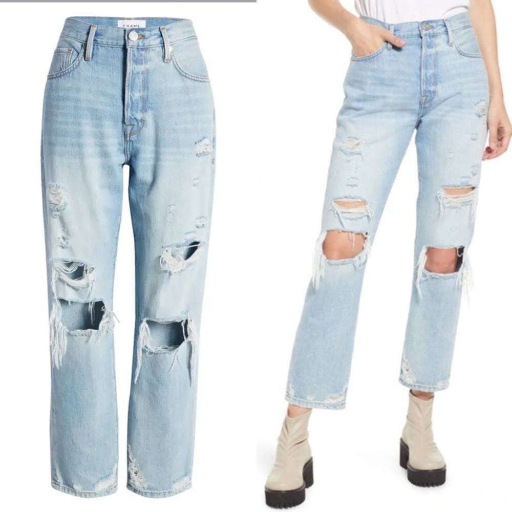 Frame Le Original LOJ207 Natoma Grid Distressed Jeans